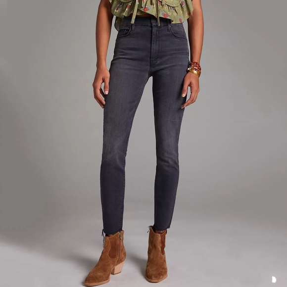 New MOTHER The Looker High-Rise Ankle Fray Jeans Lighting up Lanterns Size 26